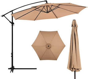 Outdoor 10' Patio Hanging Umbrella - Tan