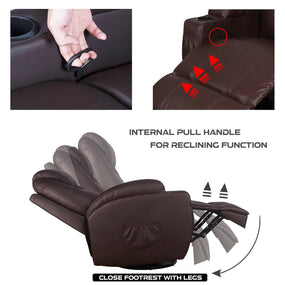 Living Room Massage Chair Recliner - Brown
