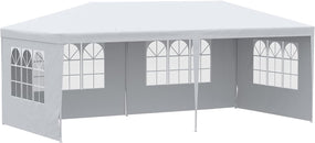 Outdoor 10' x 20' Gazebo Canopy Tent with 4 Removable Walls - White