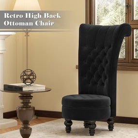 Living Room High Back Chair - Black