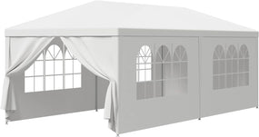 Outdoor 10' x 20' Tent with 6 Walls - White