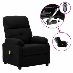 Living Room Fabric Electric Recliner Massage Chair - Black