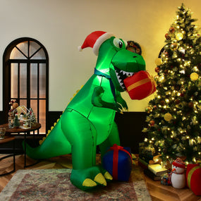6' Christmas Decor Inflatable Dinosaur
