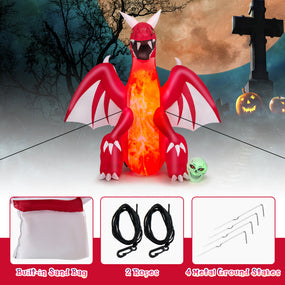 8' Outdoor Holiday Decor Red Dragon