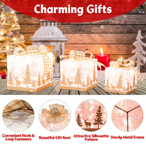 Christmas Gift Boxes with Lights - 3 pc