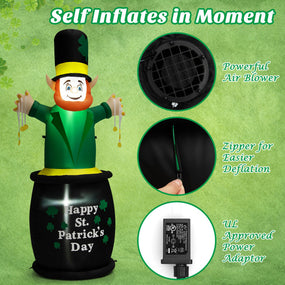 5' Inflatable St Patrick's Day Leprechaun with LED Lights