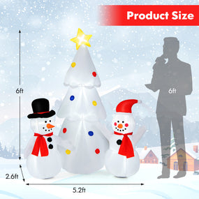 6' Inflatable Christmas Snowmen and Christmas Tree
