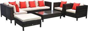 Outdoor Patio Sectional Furniture Set - Brown