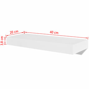 Floating Wall Shelves - White 2 pcs
