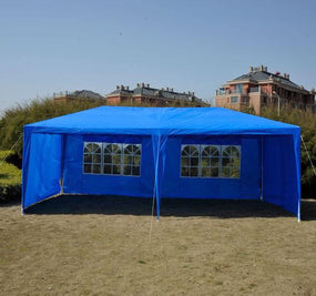 Outdoor 10' x 20' Gazebo Canopy Tent Blue - with 4 Removable Side Walls