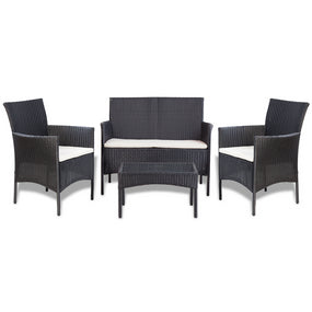 Outdoor Furniture Set - 4 pcs Black