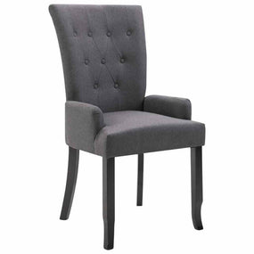 Fabric Dining Chair with Armrests - 1 pc D Gray