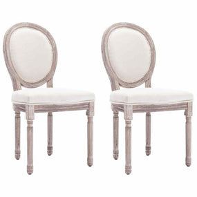 Dining Fabric Chairs  - 2 pc Cream