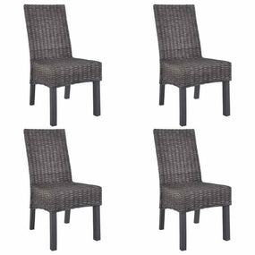 Dining Rattan Wooden Chairs MW - 2 pc Brown