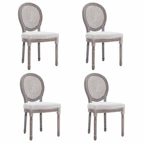 Fabric Dining Chairs - 4 pc Cream
