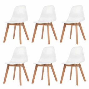 Plastic Dining Chairs - 6 pc White