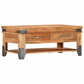 Solid Wood Coffee Table with Drawers 43