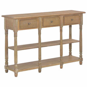 Rustic Accent Hallway Console Table with Drawers and Shelves 47