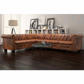 Living Room L-Shaped Faux Leather Sofa 102