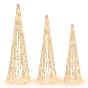 Christmas Decor Cone Trees - Set of 3