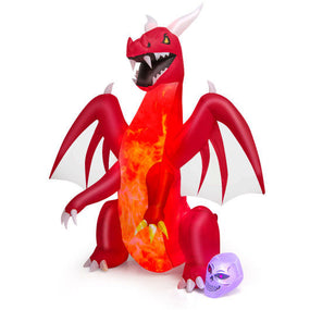 8' Outdoor Holiday Decor Red Dragon