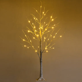 4' Christmas Decor Birch Tree with Lights