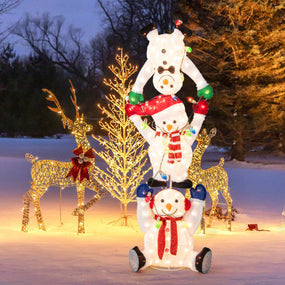 6' Christmas Decor Snowmen with Lights
