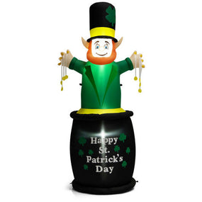 5' Inflatable St Patrick's Day Leprechaun with LED Lights