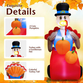 6' Inflatable Thanksgiving Turkey with Pumpkins