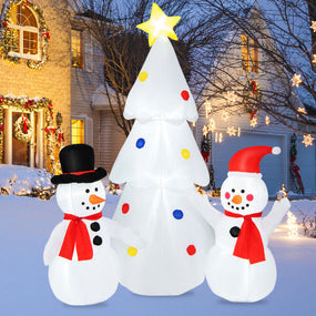 6' Inflatable Christmas Snowmen and Christmas Tree