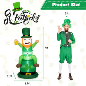 5' Inflatable St Patrick's Day Leprechaun