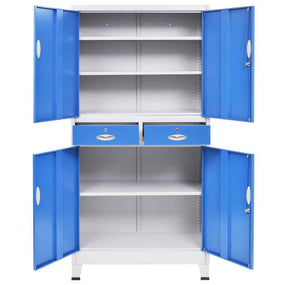 Steel Office Filing Cabinet 35" - Blue