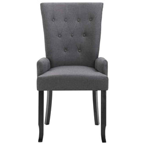 Fabric Dining Chair with Armrests - 1 pc D Gray