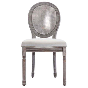 Dining Wood Fabric Chairs - 2 pc Cream