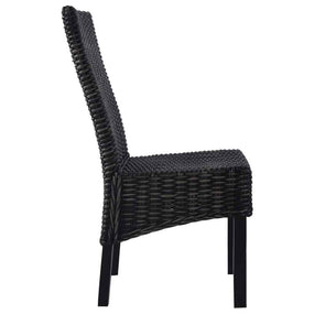 Dining Rattan Wooden Chairs MW - 4 pc Black