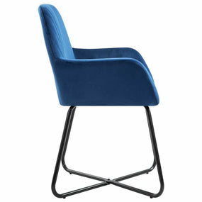 Dining Velvet Armchair Chairs - 4 pc Blue
