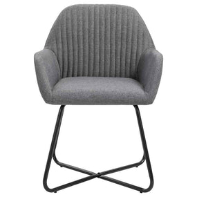 Dining Fabric Armchair Chairs - 4 pc D Gray