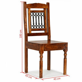 Wooden Dining Chairs - 6 pc Brown