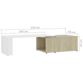 Living Room Coffee Table 59" with Storage - 2Tone