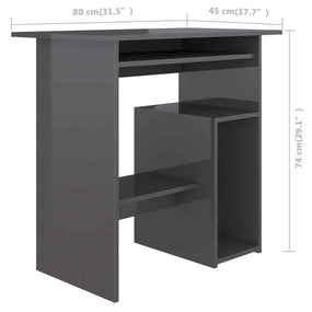 Contemporary Home Desk High Gloss 32" - Gray